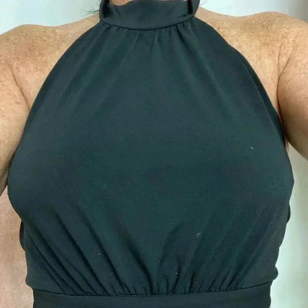 Express backless crop top 